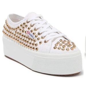 NWT SUPERGA studded platform summer sneaker